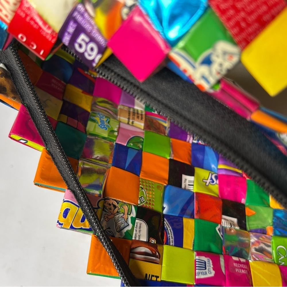Handmade Colorful Candy Wrapper Women's Bag - Picture 5 of 12